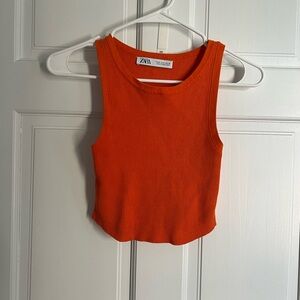 Zara Women's Vibrant Orange Tank Top